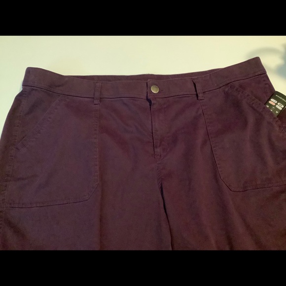 Lane Bryant Eggplant Capri Jeans w/ Zipper Accent - Picture 3 of 6